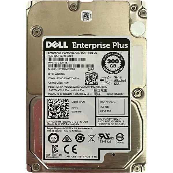 Dell GM1R8 | 300GB 15000RPM SAS 12Gb/S Hot-Pluggable 2.5-Inch Hard Drive For Compellent Storage Array-image