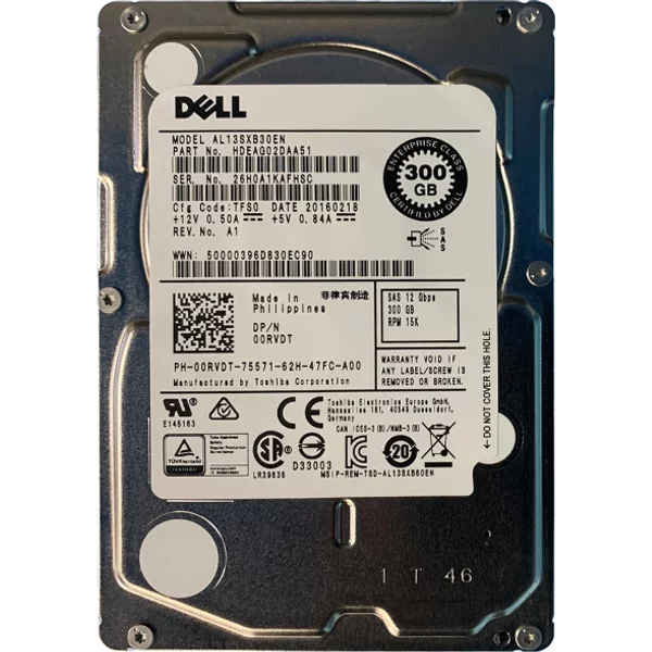 Toshiba HDEAG02DAA51 | 300GB 15000RPM SAS 12Gb/S 128MB Cache 2.5-Inch Hard Drive-image