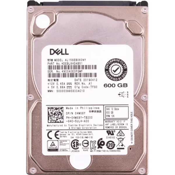 Toshiba HDEBL84DAB51 | 600GB 10000RPM 12Gb/S SAS 128MB Cache 2.5-Inch Hard Drive-image