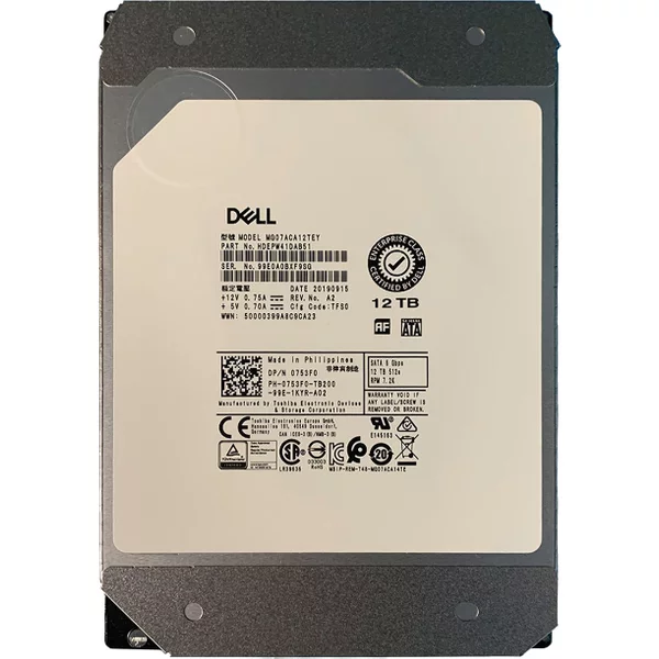 Dell HDEPW41DAB51 | 12TB 7200RPM Sata 6Gb/S 256MB Cache (512E / Sie) 3.5-Inch Internal Hard Drive-image