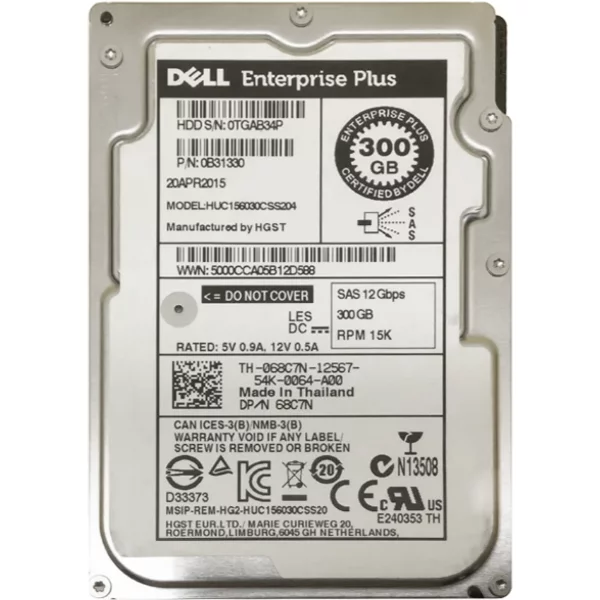 Hgst HUC156030CSS204 | Ultrastar C15K600 Series 300GB 15000RPM SAS 12Gb/S 128MB Cache 512N (Secure Erase) 2.5-Inch Enterprise Hard Drive-image
