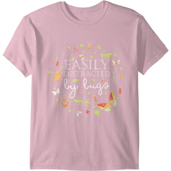 Easily Distracted By Bugs Bug Insects Science T-Shirt-image