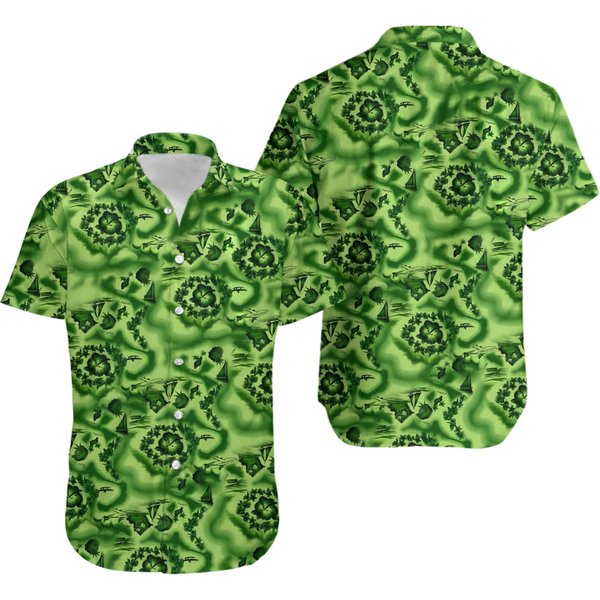 Vintage 1960S 'Ui Maikai' Green Compass Hawaiian Shirt-image
