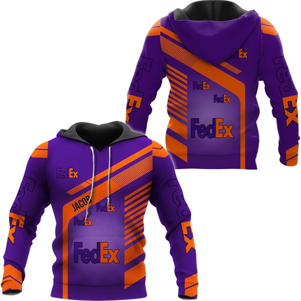 Fedex Orange Purple Hoodie 3D-image