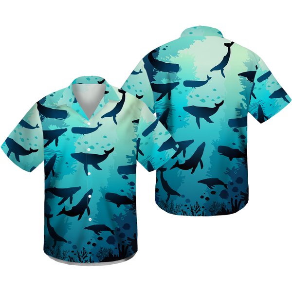 Whale Hawaiian Shirt, Funny Whale Shirt-image