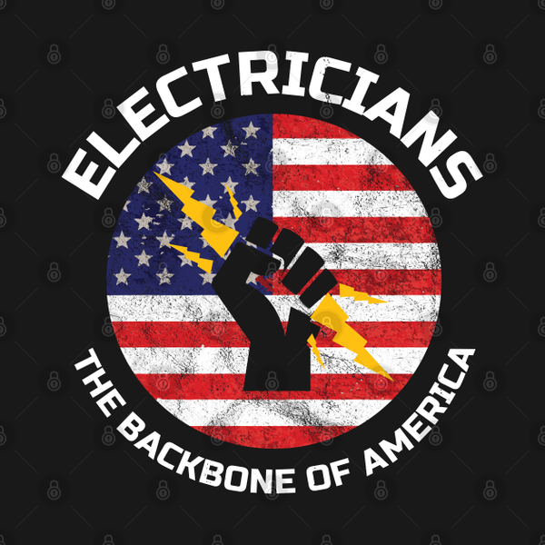 Electrician Backbone Of America Gift Electrical Contractor Engineer Energy Worker - Ballast - T-Shirt-image