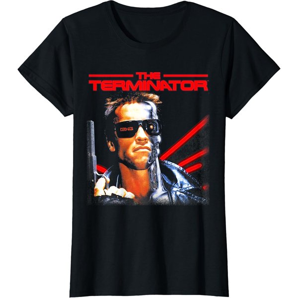 Us The Terminator Classic Movie Box Art 01 Black T-Shirt-image