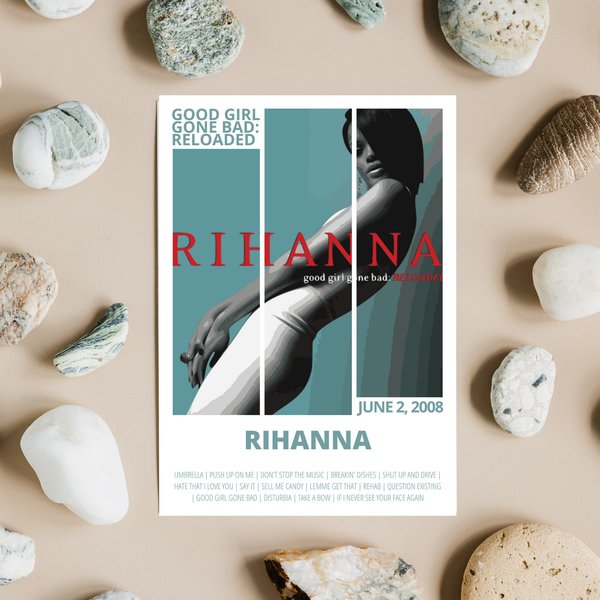 Rihanna Poster | Good Girl Gone Bad: Reloaded | Album Cover | Album Poster-image