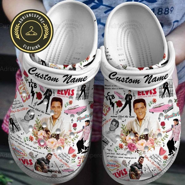 Custom The King Of Rock Elvis Presley Clogs, Music Slippers-image