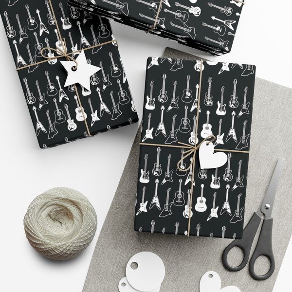 Guitar Wrapping Paper - Guitarist Wrapping Paper-image