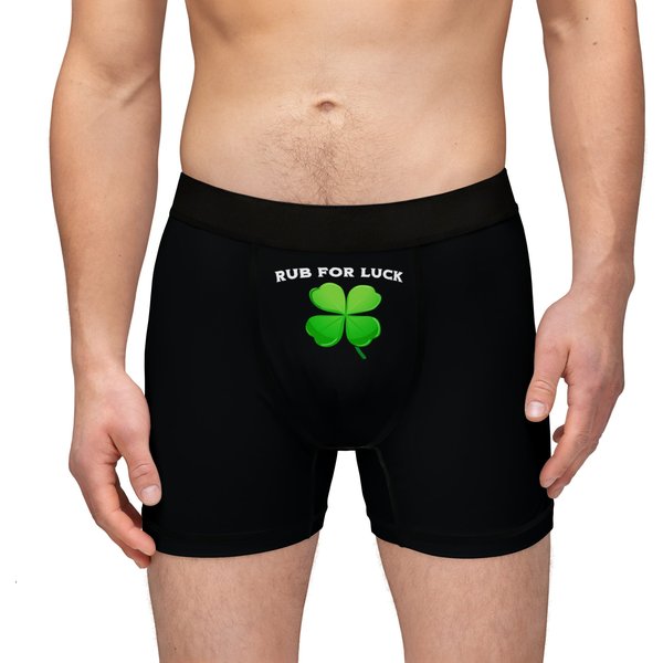 Funny "Rub For Luck" Men's St. Patrick's Day Boxers, Funny Boxer Briefs-image