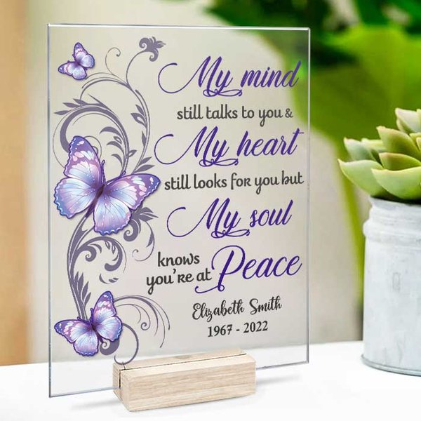 My Mind Still Talks To You - Personalized Acrylic Plaque - Memorial Gift-image