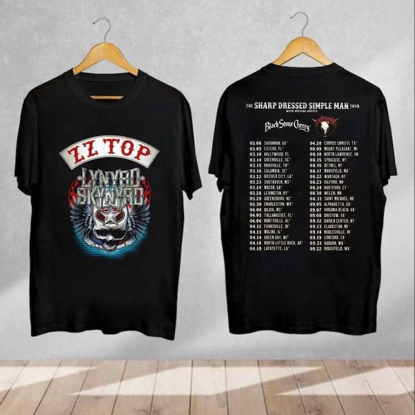 The Sharp Dressed Simple Man Zz Top And Lynyrd Skynyrd Tour 2024 Shirt-image