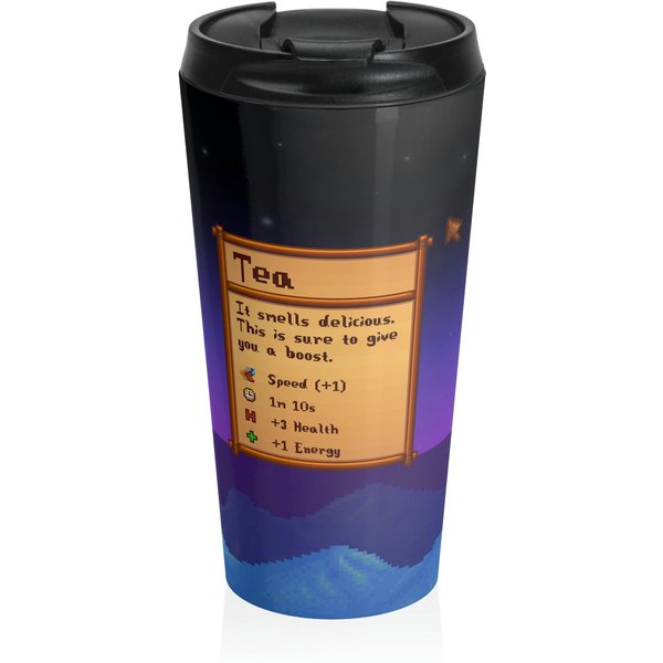 Stardew Valley Night Tea Travel Mug, Video Game Mug, Gamer Mug-image