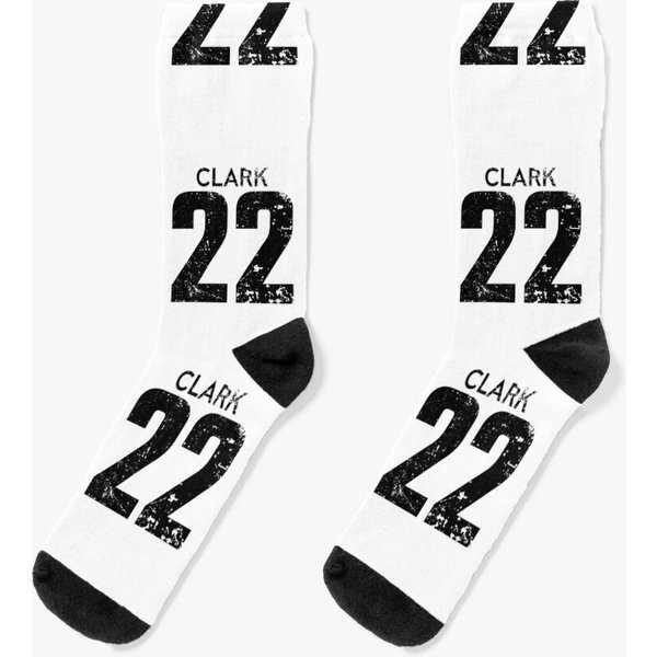Caitlin Clark Black Distressed Jersey Number 22 Socks