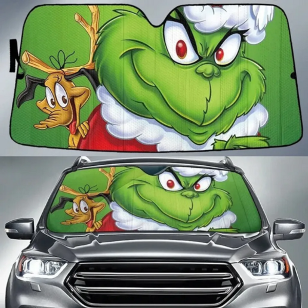The Funny Character Funny Character Christmas Printed Auto Sun Shade-image