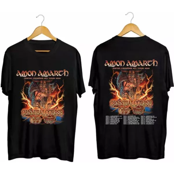 Amon Amarth Band Metal Crushes All Tour 2024 T Shirt-image