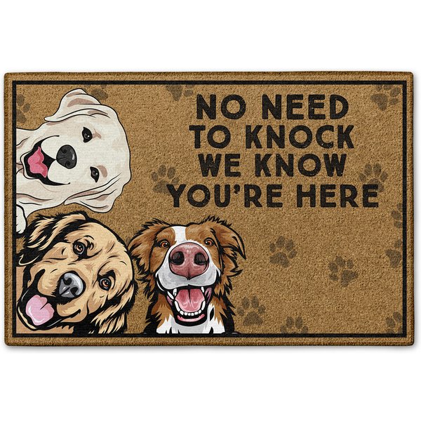 No Need To Knock We Know You're Here Custom Pet Lovers Gift Personalized Doormat-image