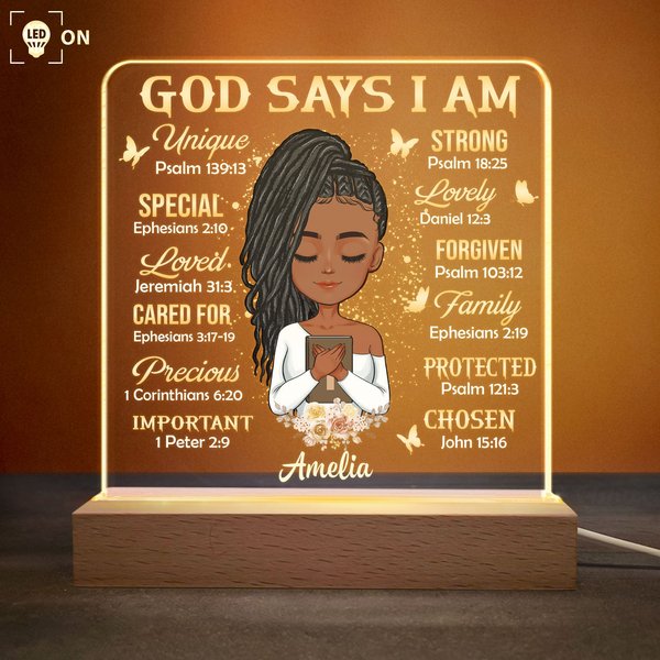 God Says I Am - Personalized Led Light-image