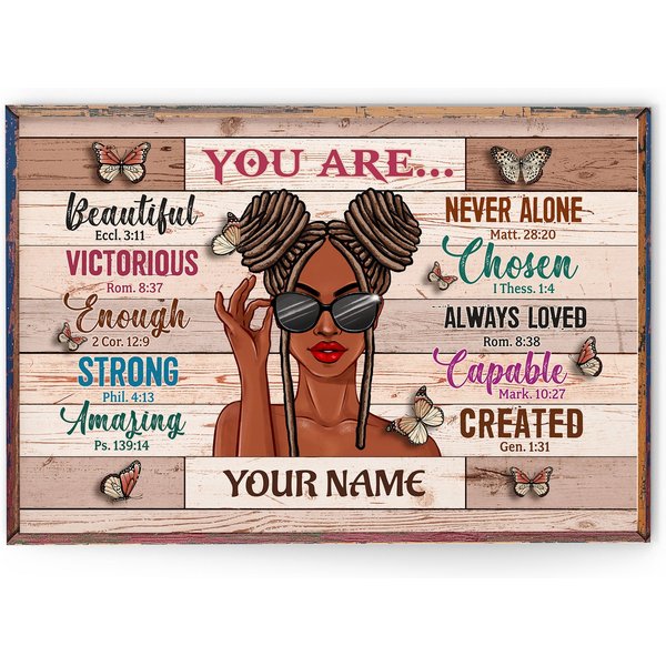 You Are Beautiful Victorious - Personalized Poster - Birthday Gift For Black Girl - Black Girl-image