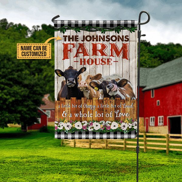 Farm Cattle Farmhouse Customized Family Name Personalized Flag-image