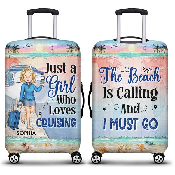 Just A Girl Boy Who Loves Cruising Personalized Custom Luggage Cover-image