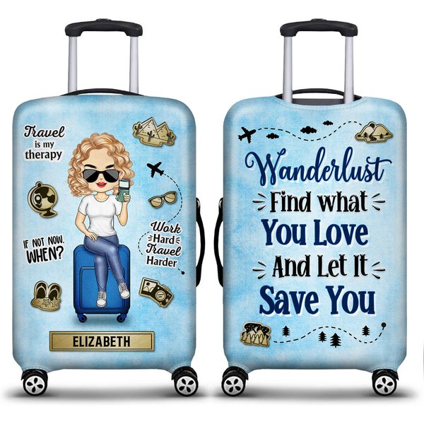 Find What You Love And Let It Save You Vacation Lovers Personalized Custom Luggage Cover-image