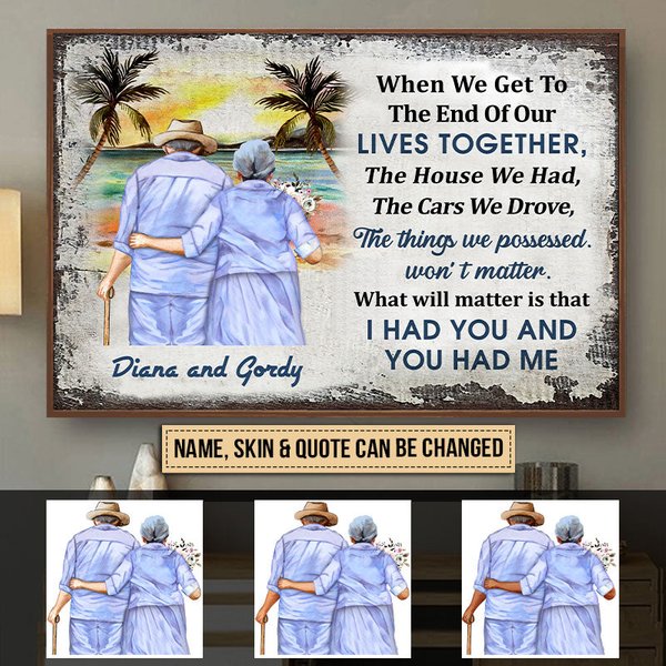 Beach Old Couple Custom Personalized Poster-image