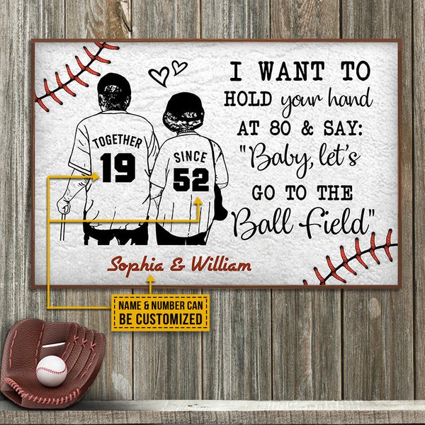 Baseball White Since Together Custom Personalized Poster-image