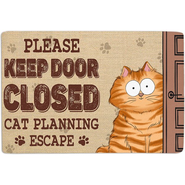 Cats Planning Escape Personalized Pet Cat Lover Custom Doormat-image