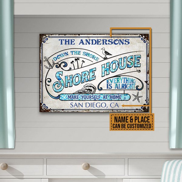 Personalized Beach Shore House Customized Classic Metal Signs-image
