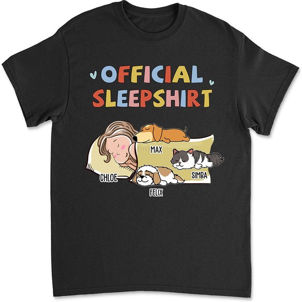 Sleeping Pet Sleepshirt Version 2 - Personalized Custom Unisex T-Shirt-image