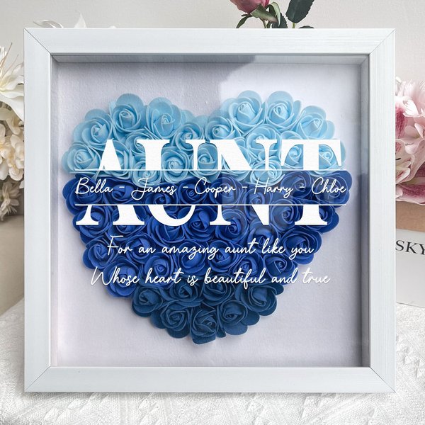 For An Amazing Aunt Like You - Personalized Flower Shadow Box-image