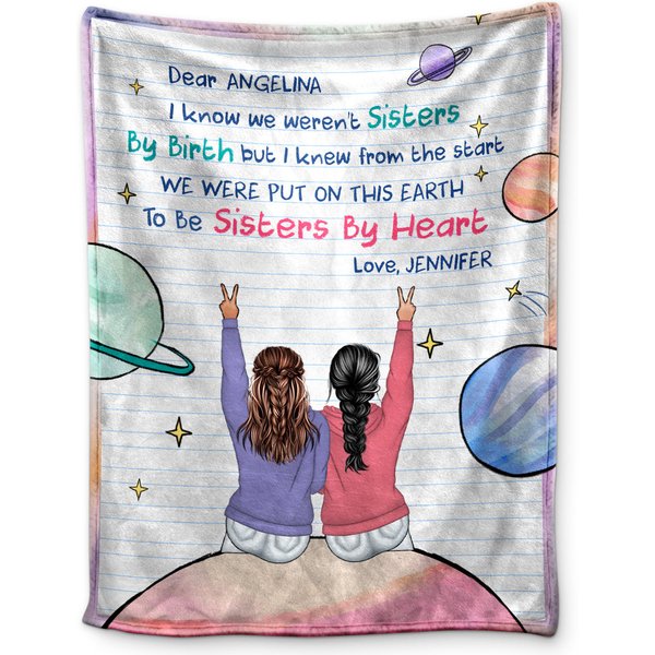 We Weren't Sisters By Birth Custom Gift For Bestie Personalized Fleece Blanket