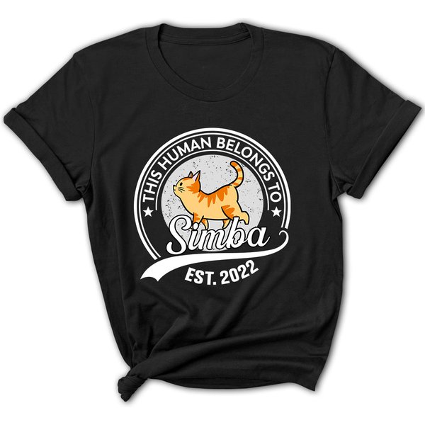 Human Belongs To Cat - Personalized Custom Women's T-Shirt-image