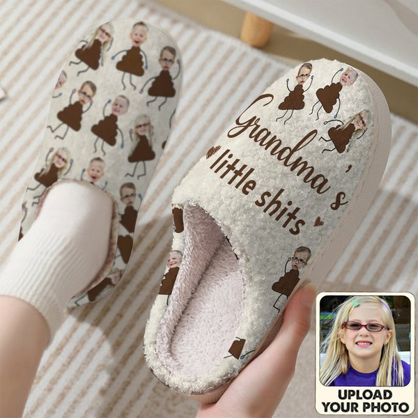 Funny Grandma's Little Shits - Custom Gift For Grandma - Personalized Slippers-image