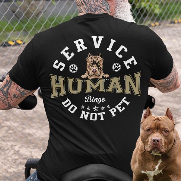 Service Human Personalized Custom Dog Backside Personalized T-Shirt-image