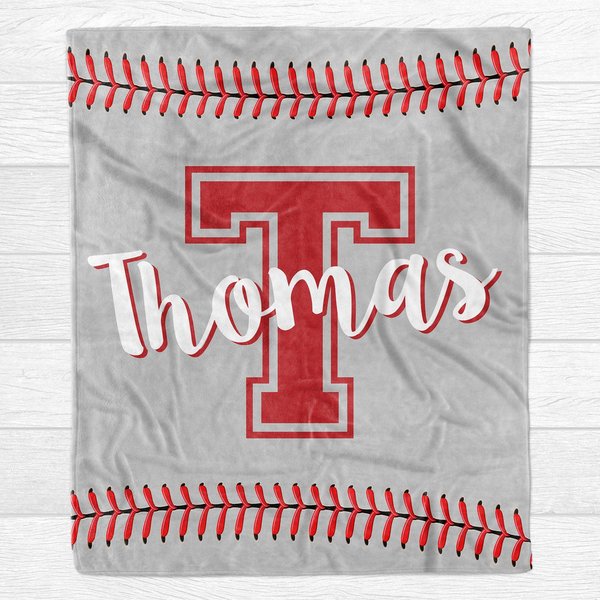Baseball Personalized Custom Fleece Blanket-image