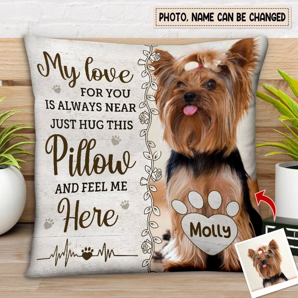 Custom Photo Hug This Pillow Then You Know I'm Here Memorial Personalized Pillow-image