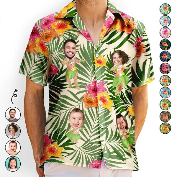 Custom Photo Hula Dancing - Personalized Hawaiian Shirt-image