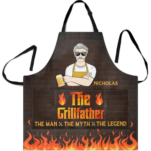 The Grillfather The Man The Myth The Legend - Gift For Father - Personalized Apron-image