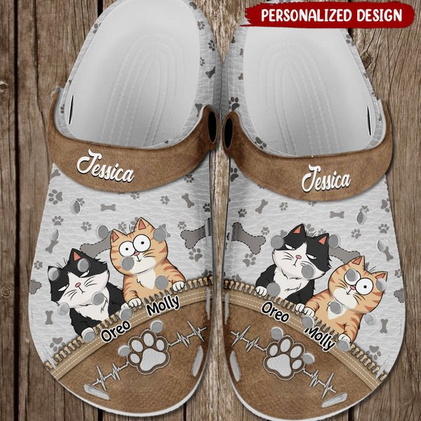 Life Is Better With Cat Personalized Custom Unisex Clogs - Gift For Pet Owners, Pet Lovers-image