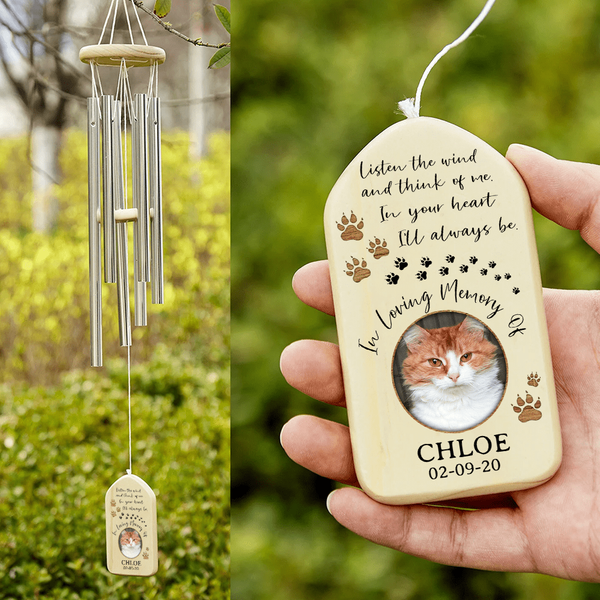 Custom Photo In Loving Memory Of My Cat Memorial Wind Chimes-image