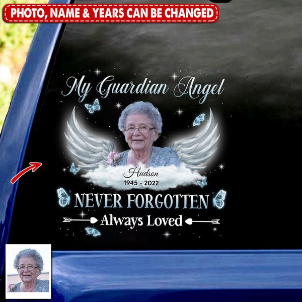 My Guardian Angel Upload Photo Memorial Personalized Decal-image