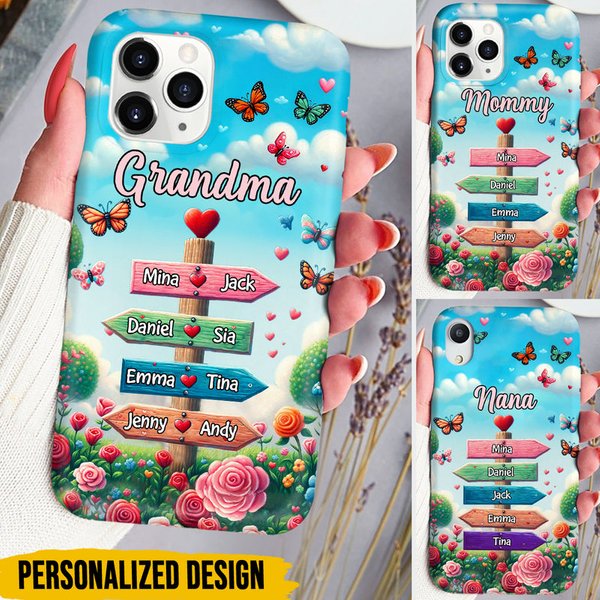 Grandma Spring Garden Signpost Personalized Phone Case