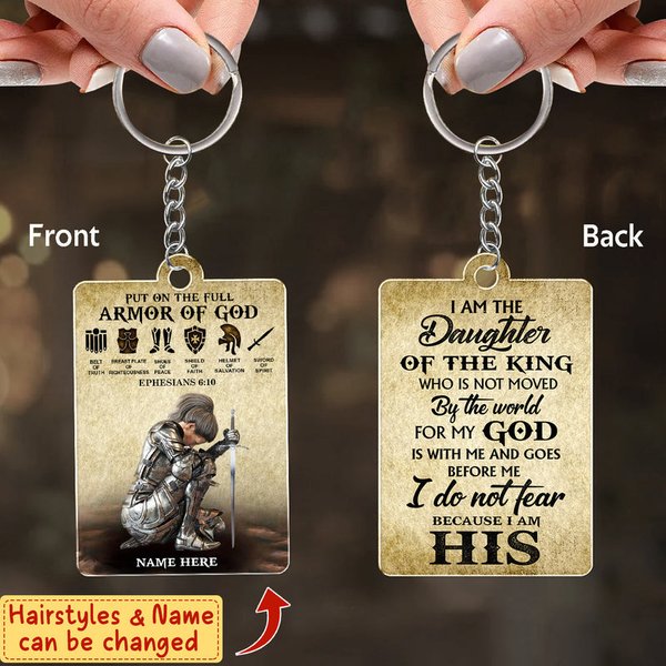 Woman Warrior Of God Put On The Full Armor Of God Ephesians 6:10 Personalized Keychain