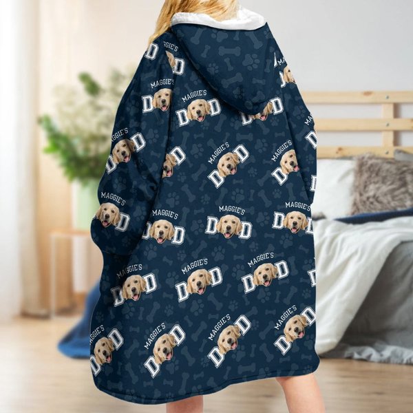 Custom Photo Dog Dad Dog Mom Blanket Hoodie-image