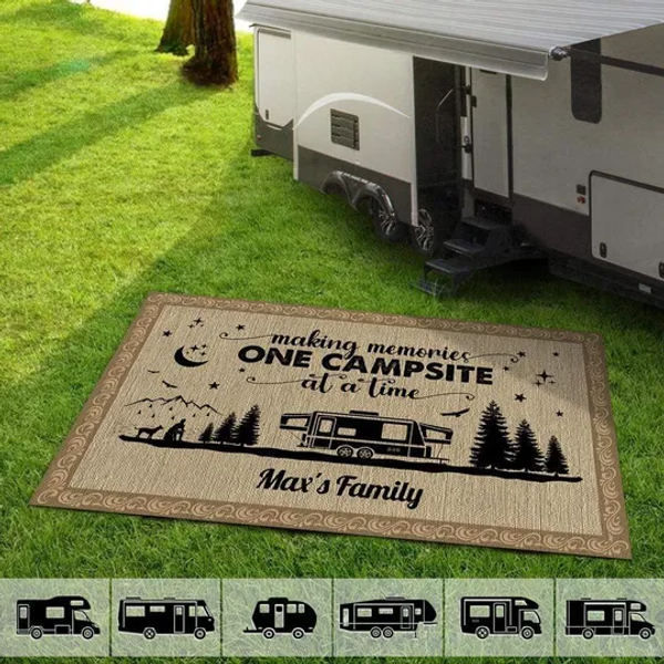Making Memories One Campsite At A Time Camping Patio Rug, Patio Outdoor Rug-image