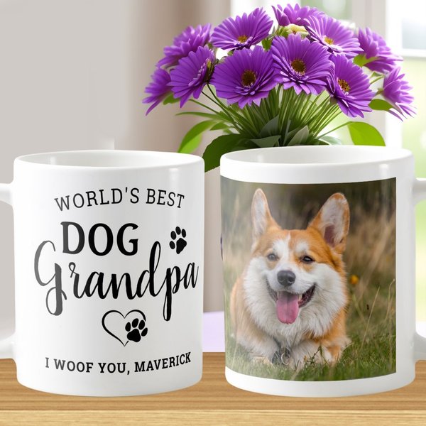 World's Best Dog Grandpa Personalized Pet Photo Coffee Mug-image