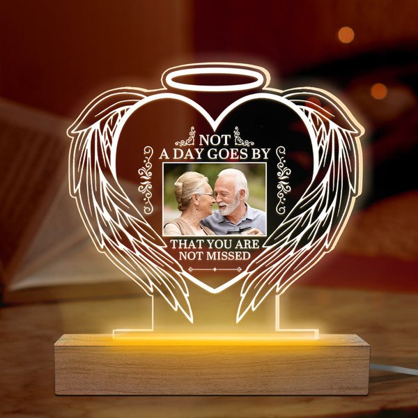 Custom Photo Although You Cannot See Us We Are Always With You - Memorial Personalized Custom Heart Shaped 3D Led Light - Sympathy Gift For Family Members-image